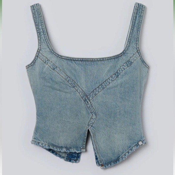 dala denim Tops - NWT Dala Denim Broken Corset Jean Top Size 28/ US Small